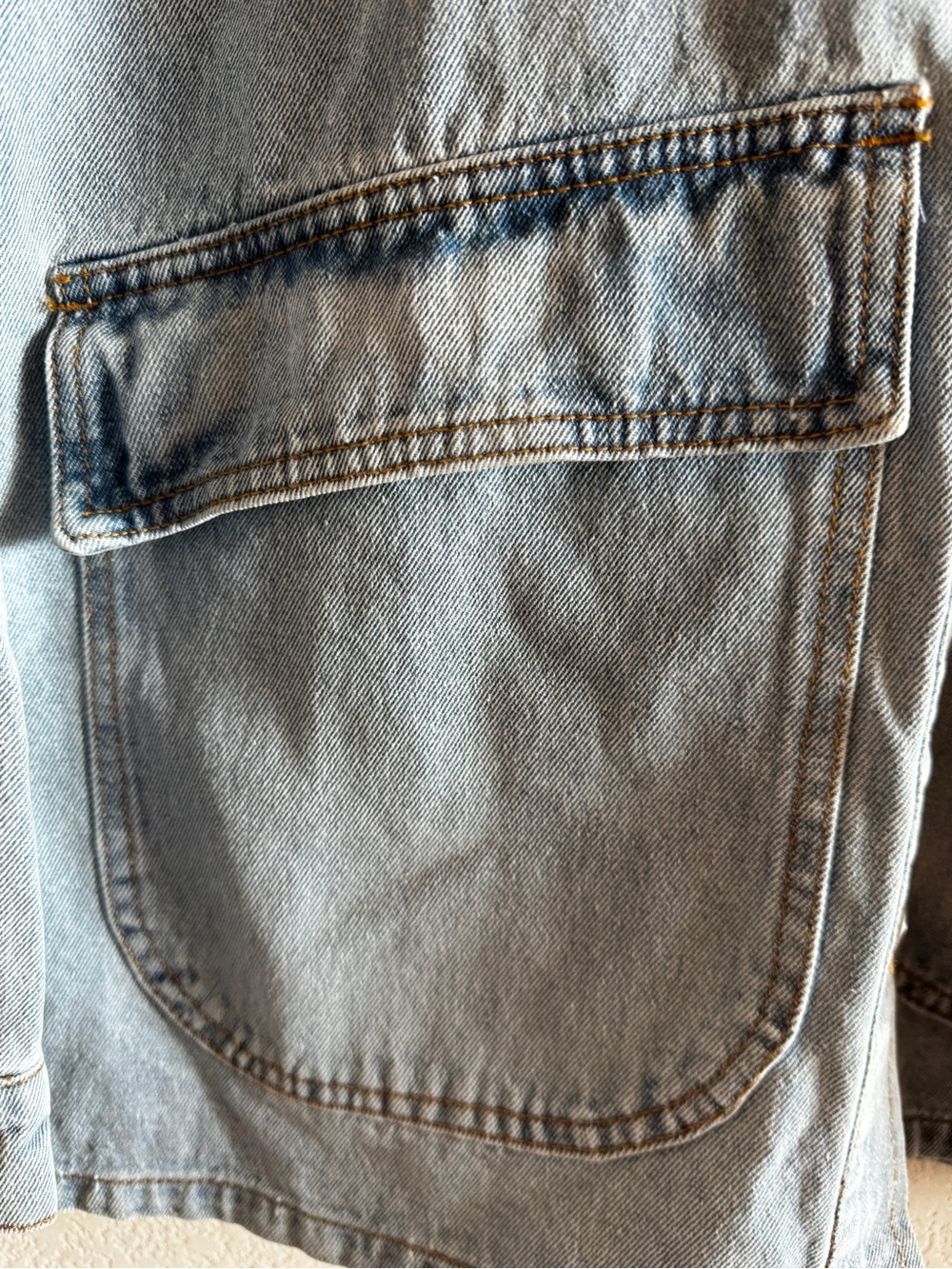 Altar'd State Light Blue Denim Jacket with Cream Collar - Picture 6 of 8